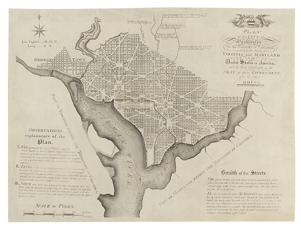 (WASHINGTON, D.C.) Ellicott, Andrew. Plan of the City of Washington.